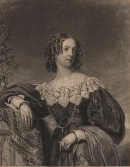 Portrait of Anna Bray with ringlets, Victorian dress with lace collar
