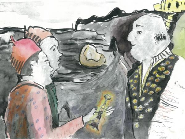 Piskeys give the king a magic spoon