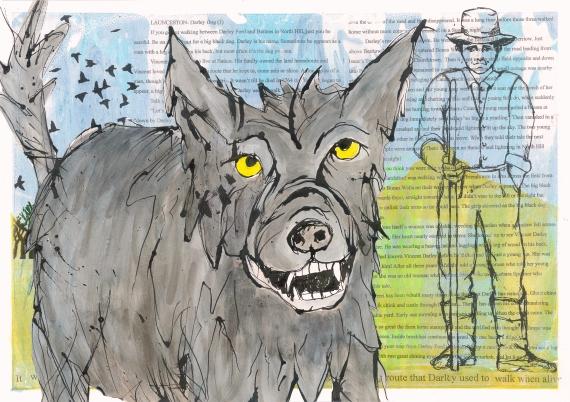 Print of Vincent Battens and big dog, by Sophie Fordham