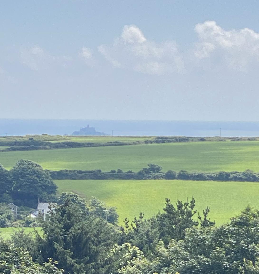 View from Trencrom Hill, St Micheal’s Mount in background.