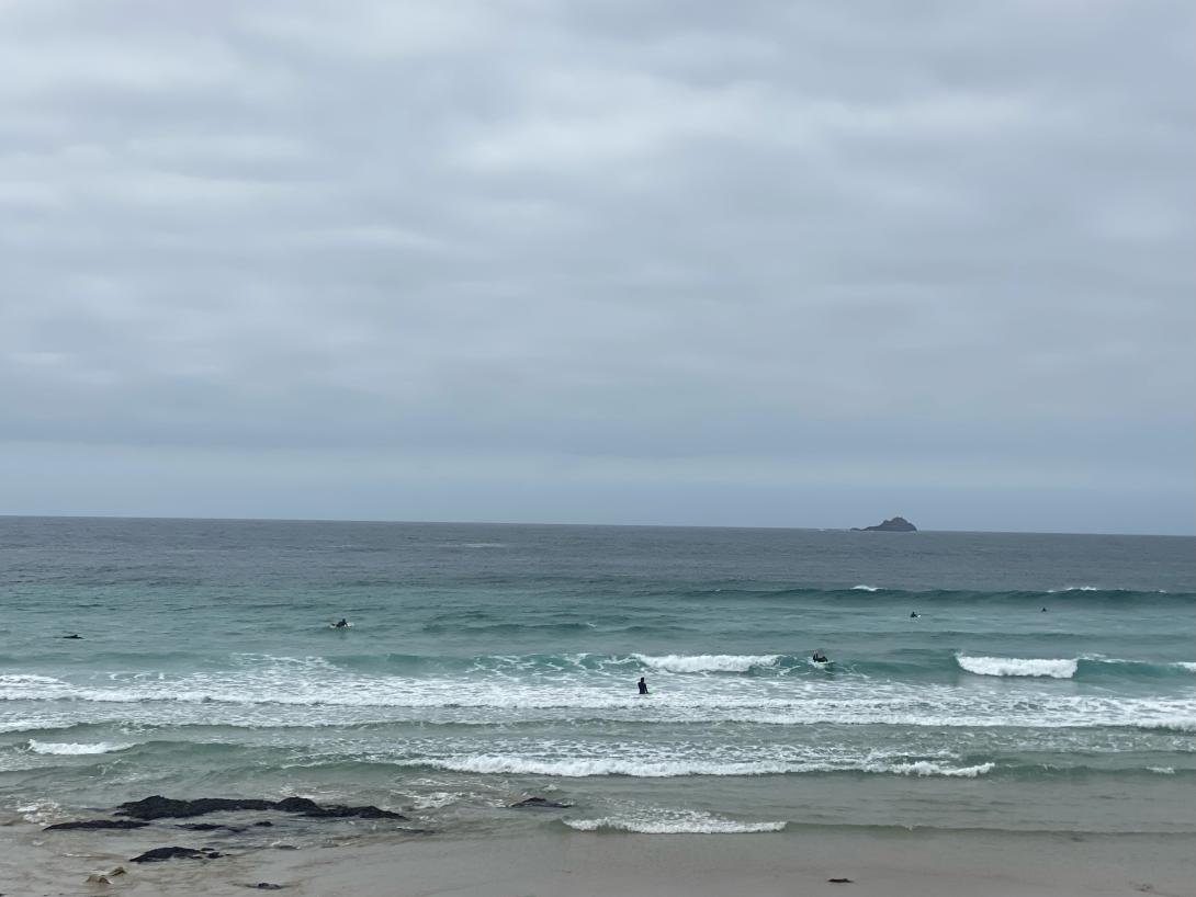 Sennen sea and Longships Rock 