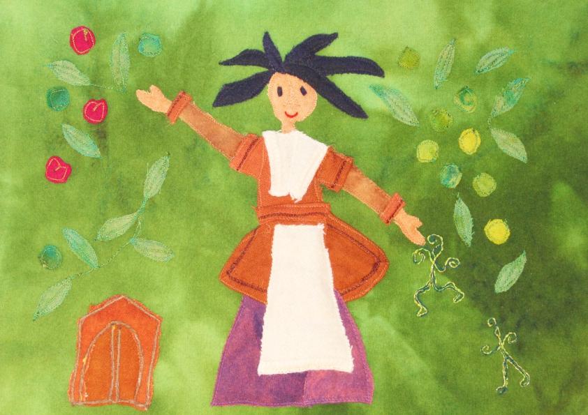 Anne Jefferies in the orchard