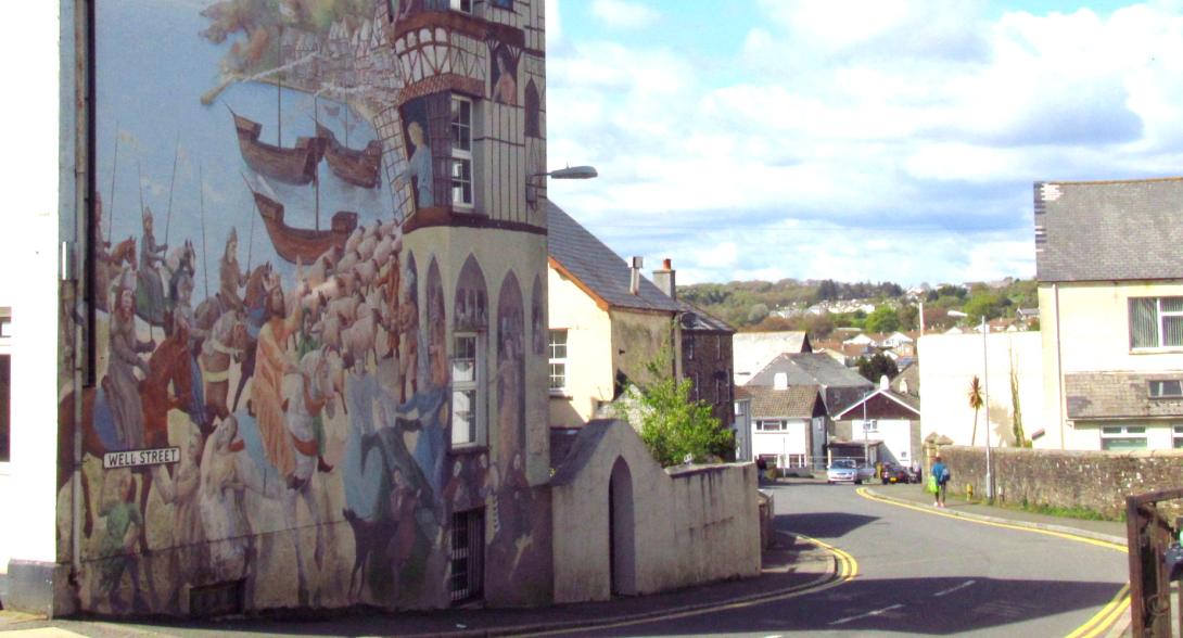 Callington mural, King Aurthur's arrival